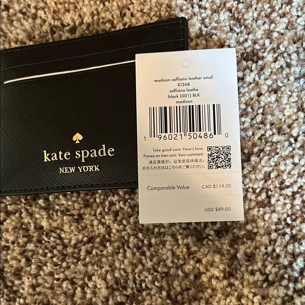 NWT Kate Spade Black Card Holder - Picture 2 of 5